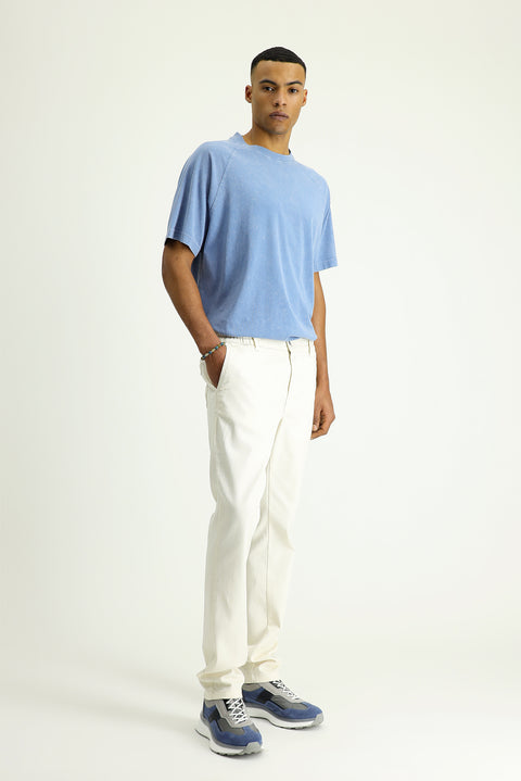 Ekru 6 Drop Regular Fit Standart Kesim Beli Lastikli Likralı Kanvas / Chino Pantolon