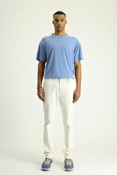  Ekru Regular Fit Beli Lastikli Kanvas / Chino Likralı Pantolon