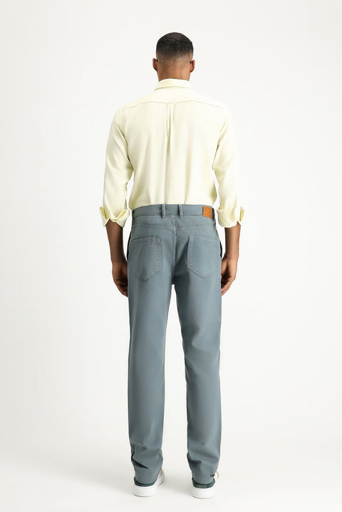 Petrol Yeşili 6 Drop Regular Fit Standart Kesim Beli Lastikli Likralı Kanvas / Chino Pantolon