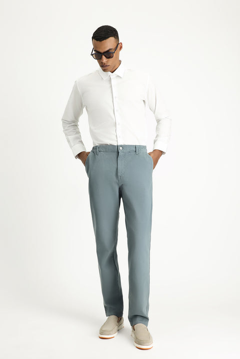 Petrol Yeşili 6 Drop Regular Fit Standart Kesim Beli Lastikli Likralı Kanvas / Chino Pantolon