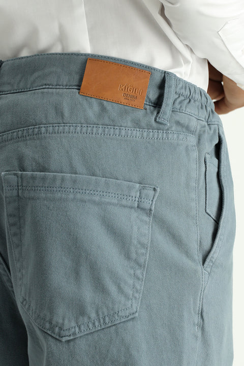Petrol Yeşili 6 Drop Regular Fit Standart Kesim Beli Lastikli Likralı Kanvas / Chino Pantolon