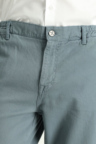 Petrol Yeşili Regular Fit Beli Lastikli Likralı Kanvas / Chino Pantolon