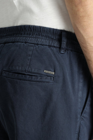 Koyu Lacivert Regular Fit Beli Lastikli Likralı Kanvas / Chino Pantolon