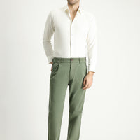 Orta Haki Regular Fit Beli Lastikli Likralı Kanvas / Chino Pantolon