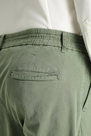 Orta Haki Regular Fit Beli Lastikli Likralı Kanvas / Chino Pantolon