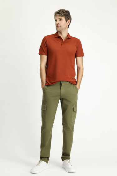 Asker Haki Regular Fit Likralı Kargo Pantolon