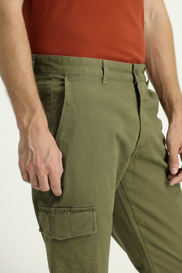 Asker Haki Regular Fit Likralı Kargo Pantolon