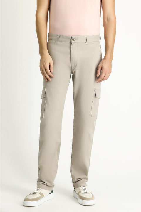 Açık Vizon Regular Fit Standart Kesim Likralı Kargo Pantolon