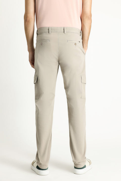 Açık Vizon Regular Fit Standart Kesim Likralı Kargo Pantolon