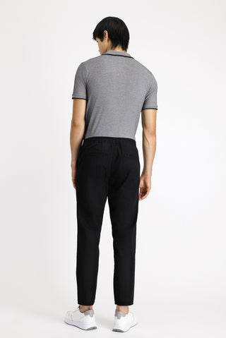  Siyah 6 Drop Regular Fit Standart Kesim Beli Lastikli Likralı Kanvas / Chino Pantolon
