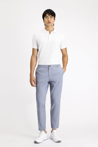  Havacı Mavi Regular Fit Beli Lastikli Likralı Kanvas / Chino Pantolon