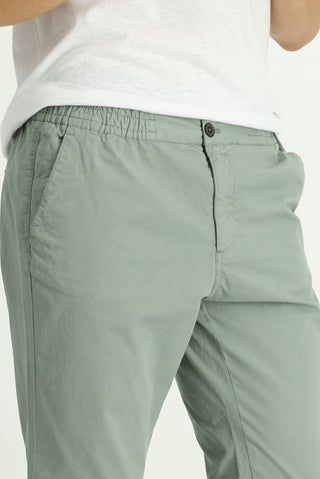  Çağla Yeşili Regular Fit Beli Lastikli Likralı Kanvas / Chino Pantolon