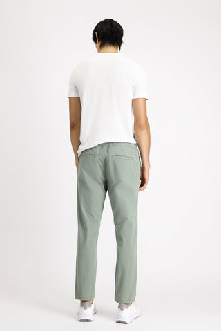  Çağla Yeşili Regular Fit Beli Lastikli Likralı Kanvas / Chino Pantolon