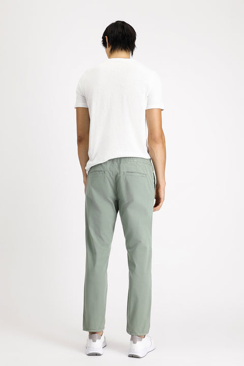 Çağla Yeşili 6 Drop Regular Fit Standart Kesim Beli Lastikli Likralı Kanvas / Chino Pantolon