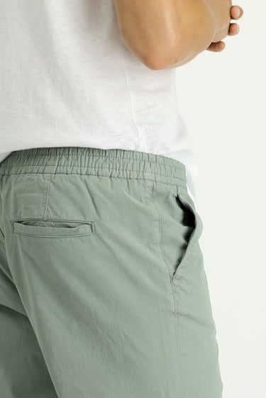 Çağla Yeşili Regular Fit Beli Lastikli Likralı Kanvas / Chino Pantolon