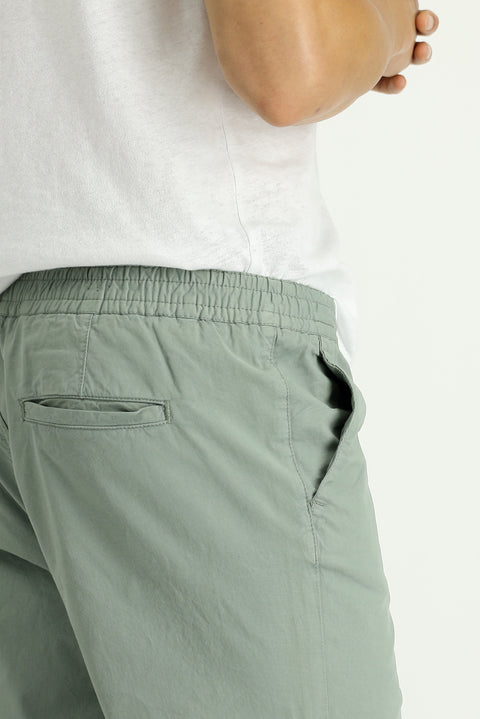 Çağla Yeşili 6 Drop Regular Fit Standart Kesim Beli Lastikli Likralı Kanvas / Chino Pantolon