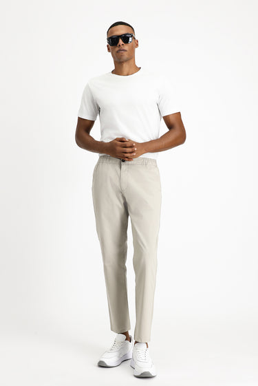 Açık Vizon Regular Fit Beli Lastikli Likralı Kanvas / Chino Pantolon