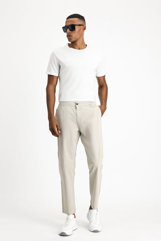  Açık Vizon Regular Fit Beli Lastikli Likralı Kanvas / Chino Pantolon