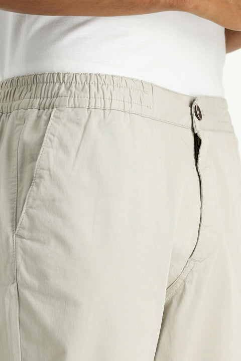 Açık Vizon 6 Drop Regular Fit Standart Kesim Beli Lastikli Likralı Kanvas / Chino Pantolon