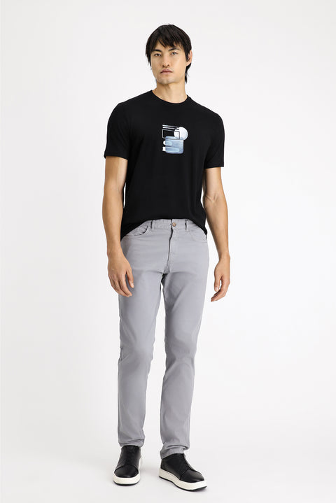 Orta Gri 6 Drop Regular Fit Standart Kesim Likralı Kanvas / Chino Pantolon