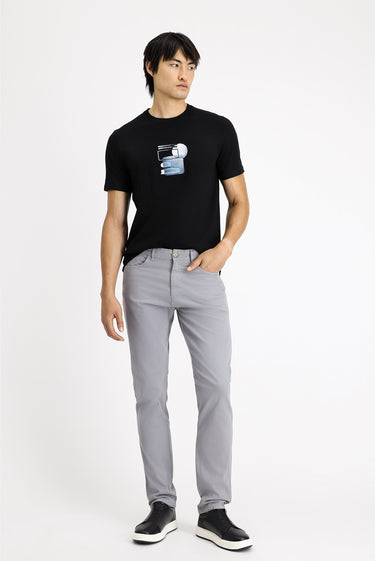 Orta Gri Regular Fit Likralı Kanvas / Chino Pantolon