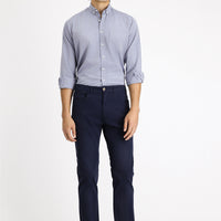 Koyu Lacivert Regular Fit Likralı Kanvas / Chino Pantolon