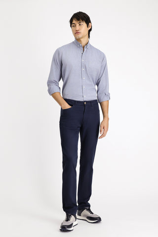  Koyu Lacivert 6 Drop Regular Fit Standart Kesim Likralı Kanvas / Chino Pantolon