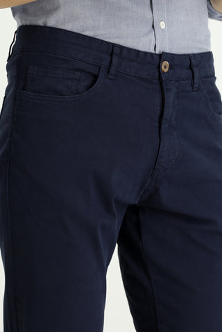  Koyu Lacivert 6 Drop Regular Fit Standart Kesim Likralı Kanvas / Chino Pantolon