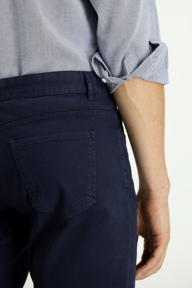 Koyu Lacivert Regular Fit Likralı Kanvas / Chino Pantolon