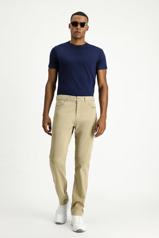  Orta Bej Regular Fit Likralı Kanvas / Chino Pantolon