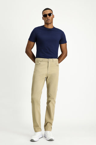  Orta Bej Regular Fit Likralı Kanvas / Chino Pantolon