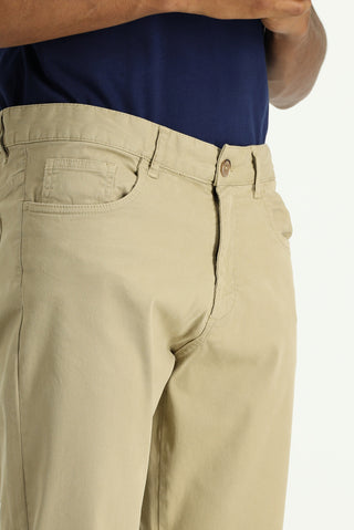  Orta Bej Regular Fit Likralı Kanvas / Chino Pantolon