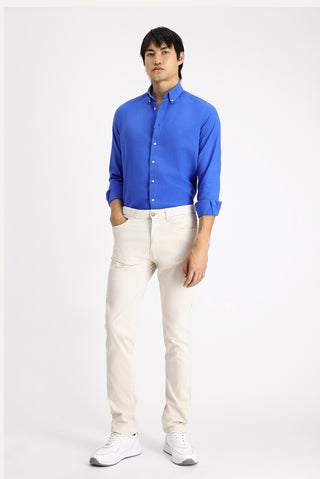  Krem Regular Fit Likralı Kanvas / Chino Pantolon