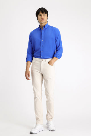  Krem Regular Fit Likralı Kanvas / Chino Pantolon