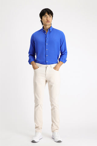  Krem Regular Fit Likralı Kanvas / Chino Pantolon