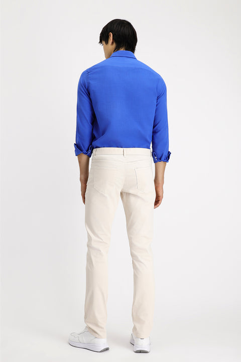 Krem 6 Drop Regular Fit Standart Kesim Likralı Kanvas / Chino Pantolon