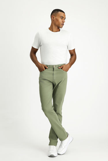  Orta Haki Regular Fit Likralı Kanvas / Chino Pantolon