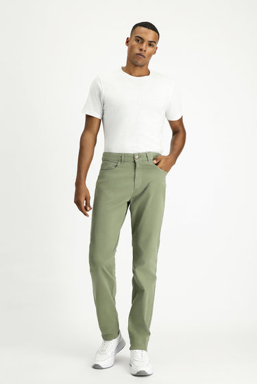  Orta Haki Regular Fit Likralı Kanvas / Chino Pantolon