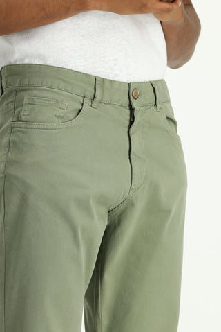  Orta Haki Regular Fit Likralı Kanvas / Chino Pantolon