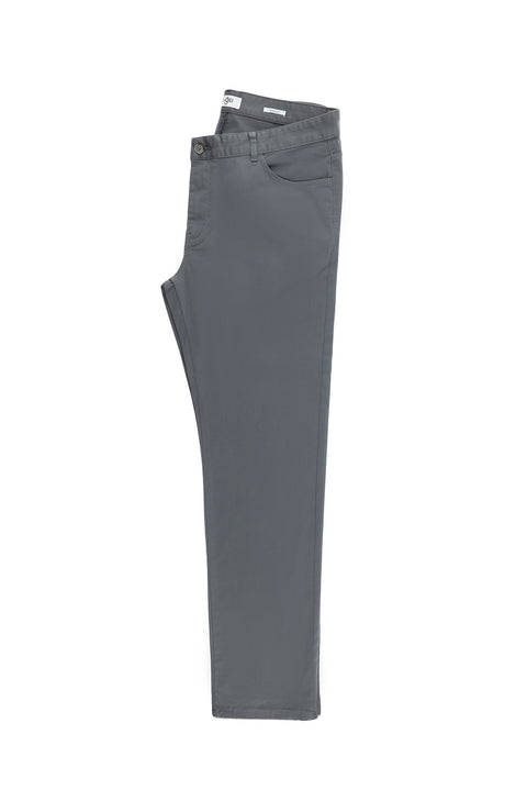 Orta Gri 4 Drop Relaxed Fit Rahat Kesim Likralı Kanvas / Chino Pantolon