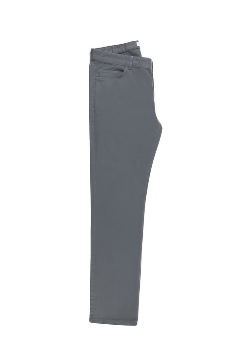 Orta Gri 4 Drop Relaxed Fit Rahat Kesim Likralı Kanvas / Chino Pantolon