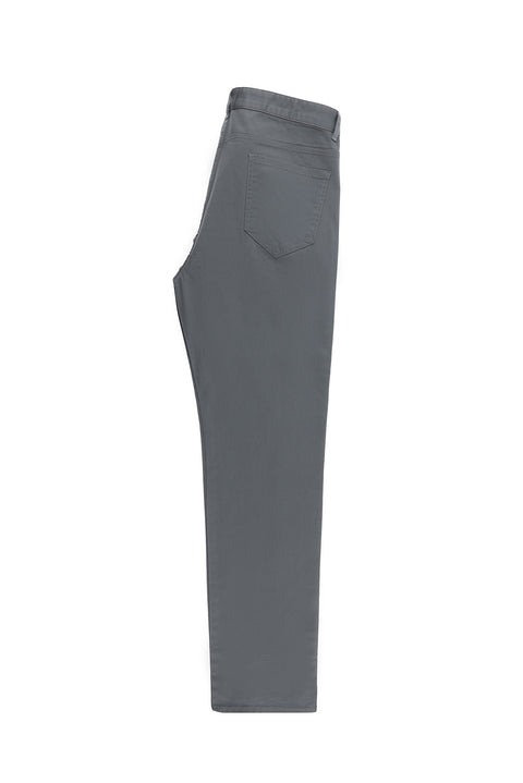 Orta Gri 4 Drop Relaxed Fit Rahat Kesim Likralı Kanvas / Chino Pantolon