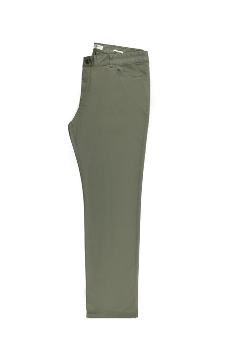 Open Khaki Relaxed Fit Stretchy Canvas / Chino Trousers