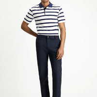 Koyu Lacivert 7 Drop Slim Fit Dar Kesim Beli Lastikli Likralı Pantolon