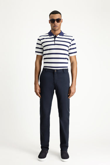 Koyu Lacivert Slim Fit Dar Kesim Beli Lastikli Likralı Pantolon