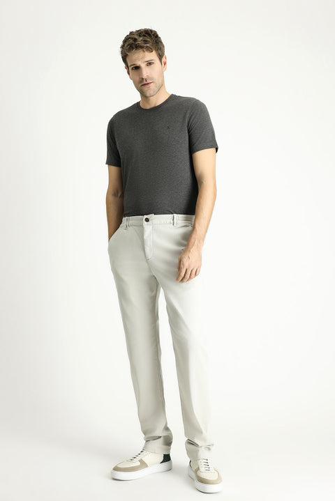 Stone Slim Fit Narrow Cut Elastic Waist Lycra Trousers