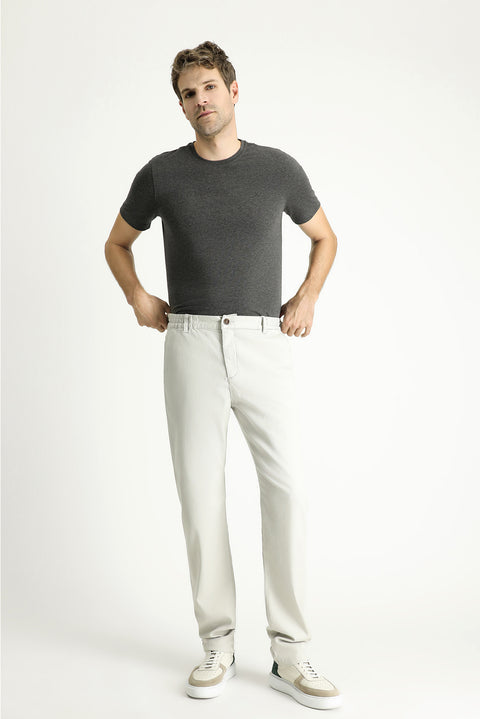 Stone Slim Fit Narrow Cut Elastic Waist Lycra Trousers