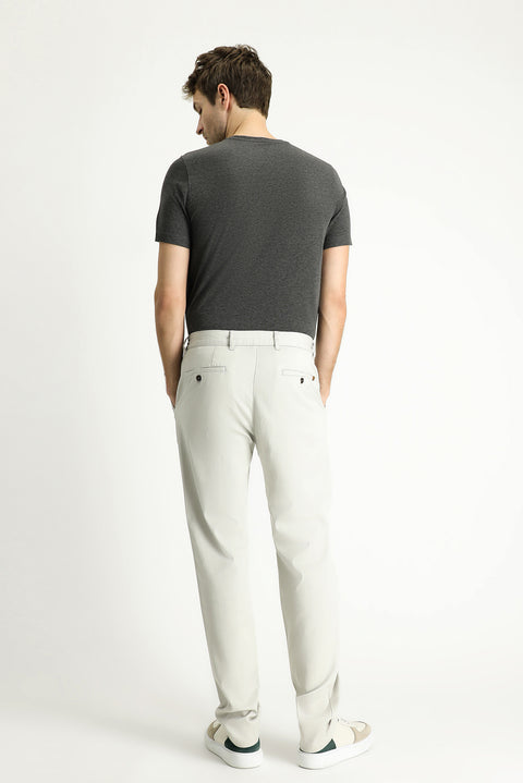 Stone Slim Fit Narrow Cut Elastic Waist Lycra Trousers