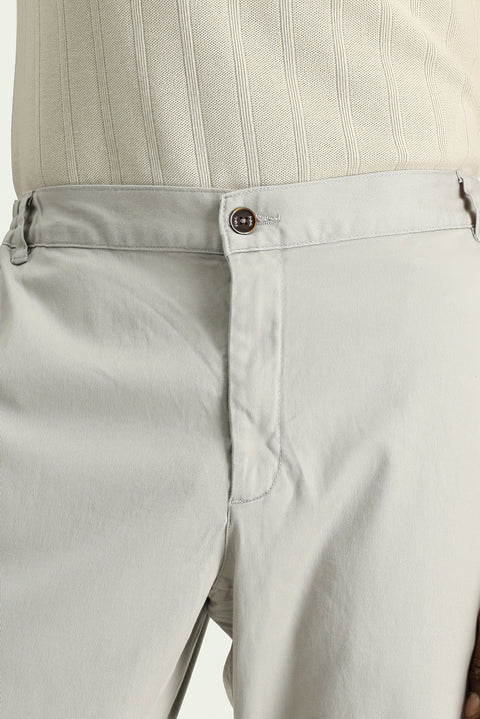Light Mink Relaxed Fit Elasticated Waist Stretch Trousers