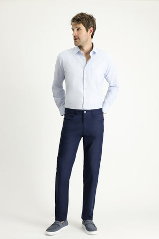  Açık Lacivert 7 Drop Slim Fit Dar Kesim Likralı Kanvas / Chino Pantolon